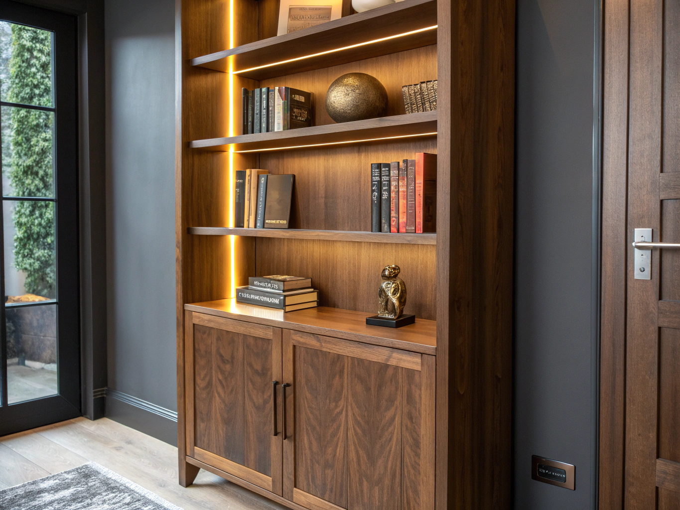 Custom floor-to-ceiling library bookcase
