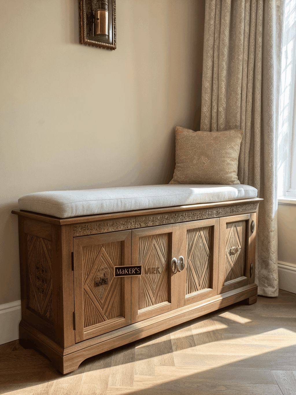 Handcrafted walnut credenza with dovetail joints