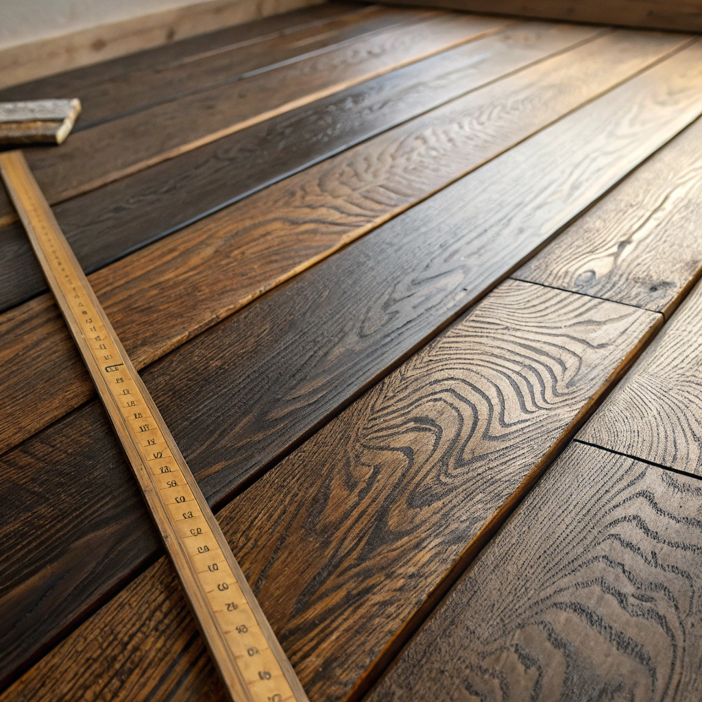 Weathered reclaimed oak planks stacked neatly